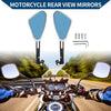 Motorcycle Handlebar, Black Silver Tone M8/M10 Rear View Mirrors