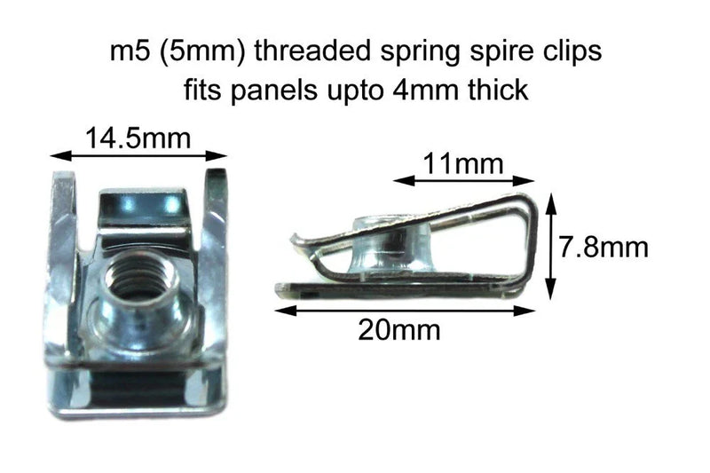 Yamaha Honda Kawasaki Suzuki 10x Speed Clips Spire Nuts m5 5mm Fairing
