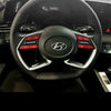 Hyundai Elantra 8Pcs Red Steering Wheel Button Cover Trim (2021–2023)