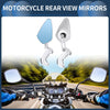 Pair Motorcycle Rear View Mirrors Side Rearview Mirror Aluminum Silver Tone