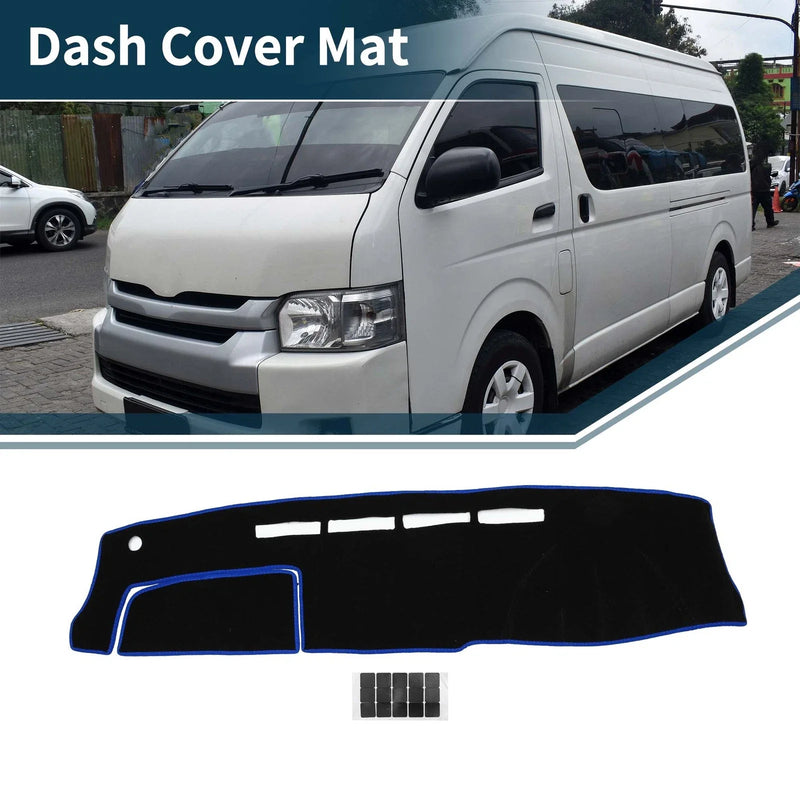 Toyota Hiace (2004-2024) Black Blue 1 Set Dashboard Cover Mat