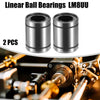 LM16UU 16mm IDx28mm ODx37mm Length 2 x Car Linear Ball Bearings Silver Tone