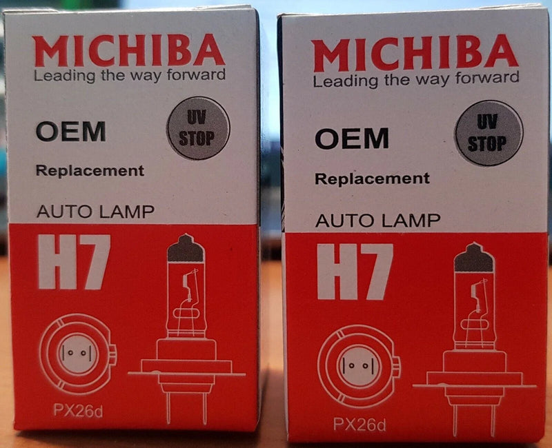 H7 Halogen Headlight PX26D 12V 100W Bulb Michiba 2 x