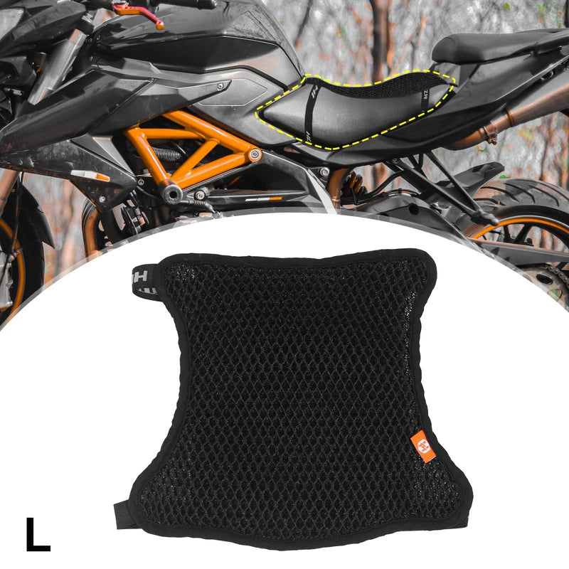 34x30cm Size L Motorcycle Seat Cover Breathable Double Layer 3D Mesh Black