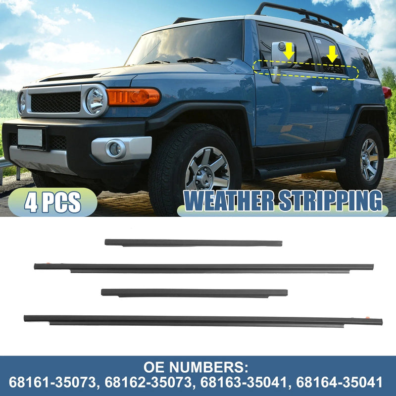 Toyota FJ Cruiser 4pcs Window Weatherstrip Door Seal Belt (2007–2014)