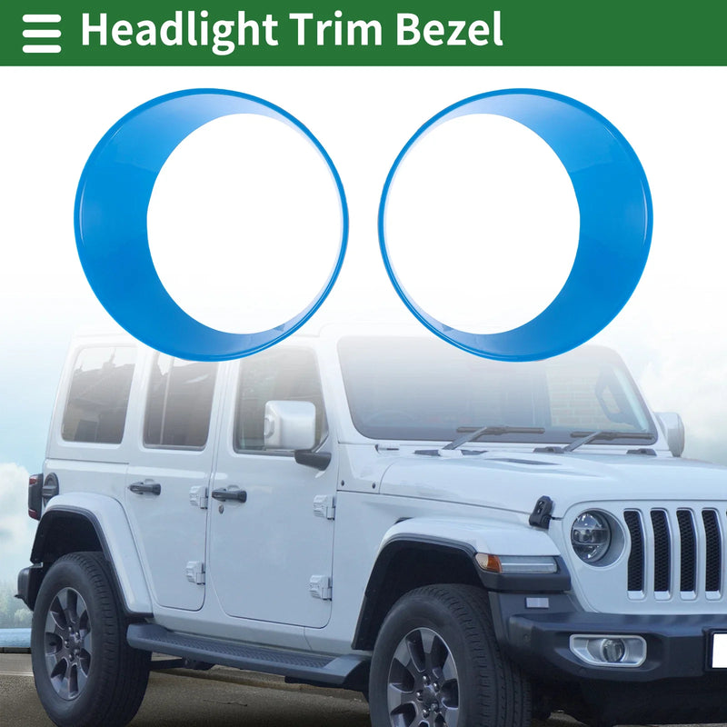 Jeep Wrangler (2024) - ABS Light Blue 2 x Car Headlight Trim Bezels