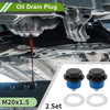 Car Motorcycle 2 x M20x1.5 Aluminum Oil Drain Plug with Gasket
