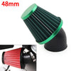 Green Rubber Bend Inlet - Stainless Steel Mesh 48mm Air Intake Filter Cleaner