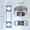 Make Model 10 x 6x15x5mm Double Metal Shield Deep Groove Ball Bearings
