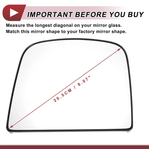 Chevrolet Heated Left Driver Side Upper Tow Mirror Glass