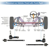 Ford Lincoln 4 Pcs Tie Rod End Links ES3691 EV463 (2000-2006)