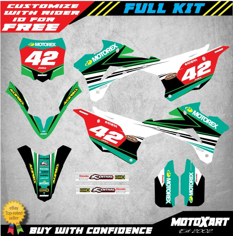 Kawasaki KX 100 - STRIKE Style Decals Custom Graphics Kit (2014-2021)