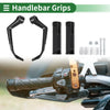 Motorcycle Handle Bar Throttle Black Plaid 7/8" 22mm Hand Grips Cover Kit