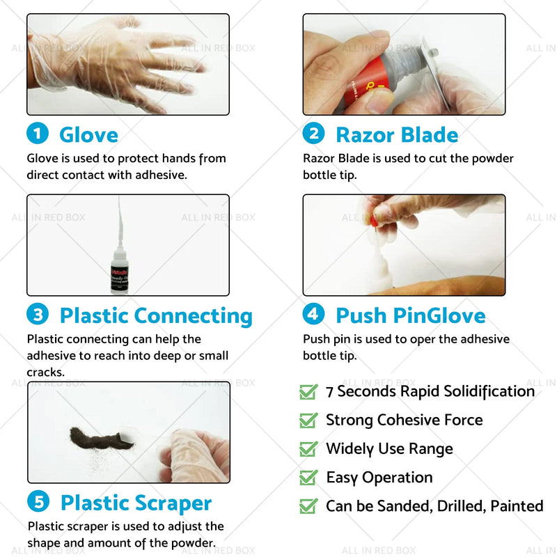 Quick Bonding Repair Strong Powder Adhesive Glue Kit