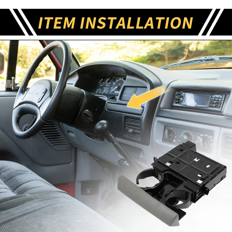 Ford F-250 F-350 2005-2007 Coin & Bottle Holder Gray Dashboard Cup Holder