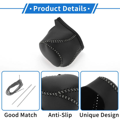 Gear Shift Knob Cover for Toyota CH-R 2017-2021 Black Grey Faux Leather