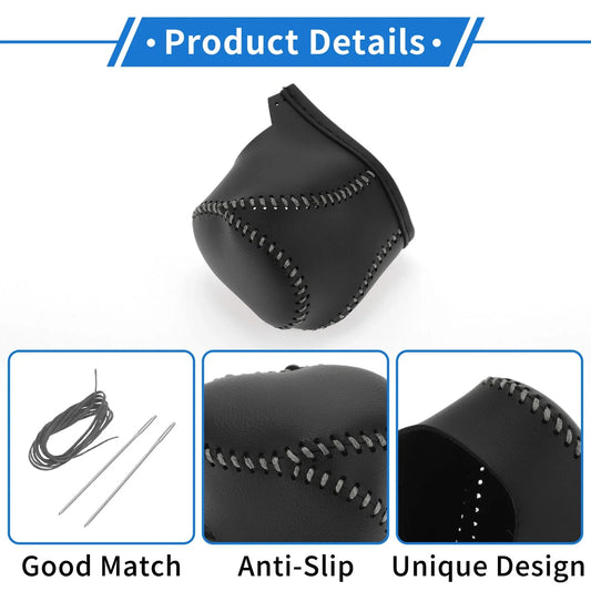 Gear Shift Knob Cover for Toyota CH-R 2017-2021 Black Grey Faux Leather