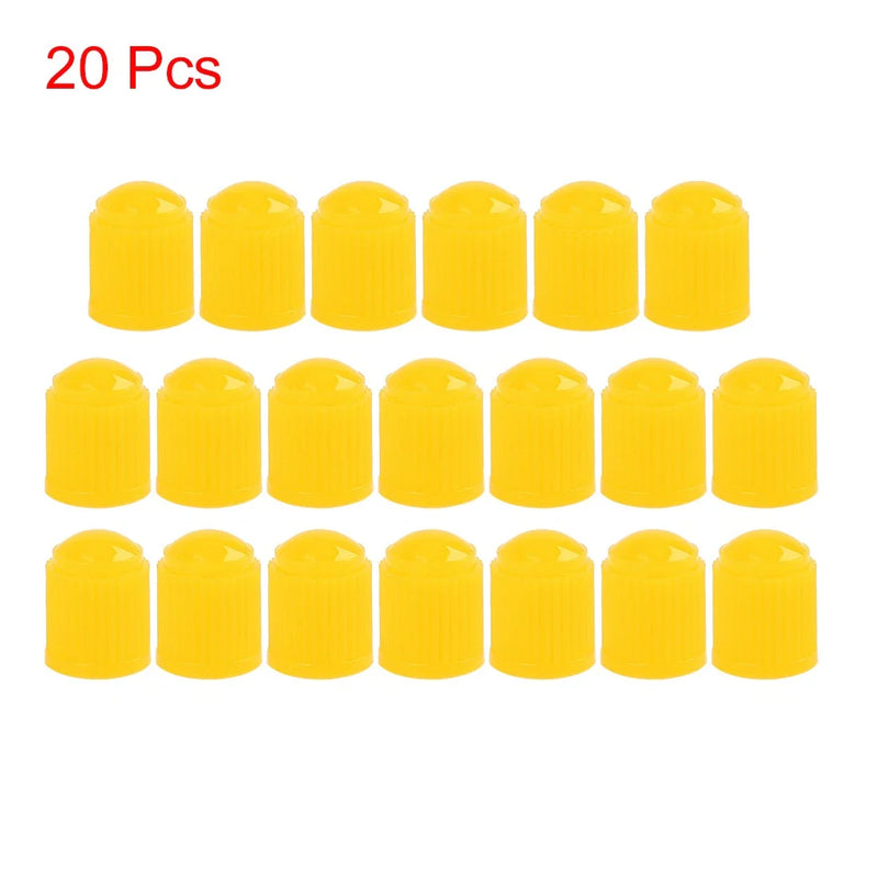 Motorcycle Bike Car 20 x Yellow Plastic Universal Tire Valve Stem Cap Cover