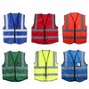 Workwear Reflective Safety Vest with Zip and ID Pocket