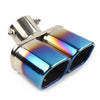 Car Stainless Steel Dual Exhaust Pipe Tail Muffler Tip (Blue)