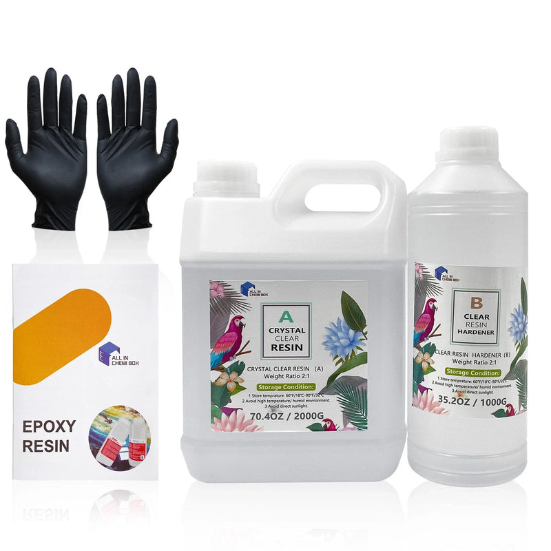 Art DIY UV Crafts & Glass 3KG Epoxy Resin 2:1 AB Clear Coating