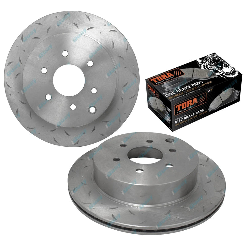 Pathfinder R51 05~13 Rear Dimple Drilled + Slotted Disc Brake Rotors + Pads