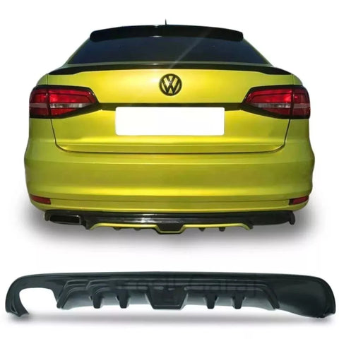 VW Jetta Mk6 Gloss Black Rear Bumper Trunk Diffuser (2014-2018)