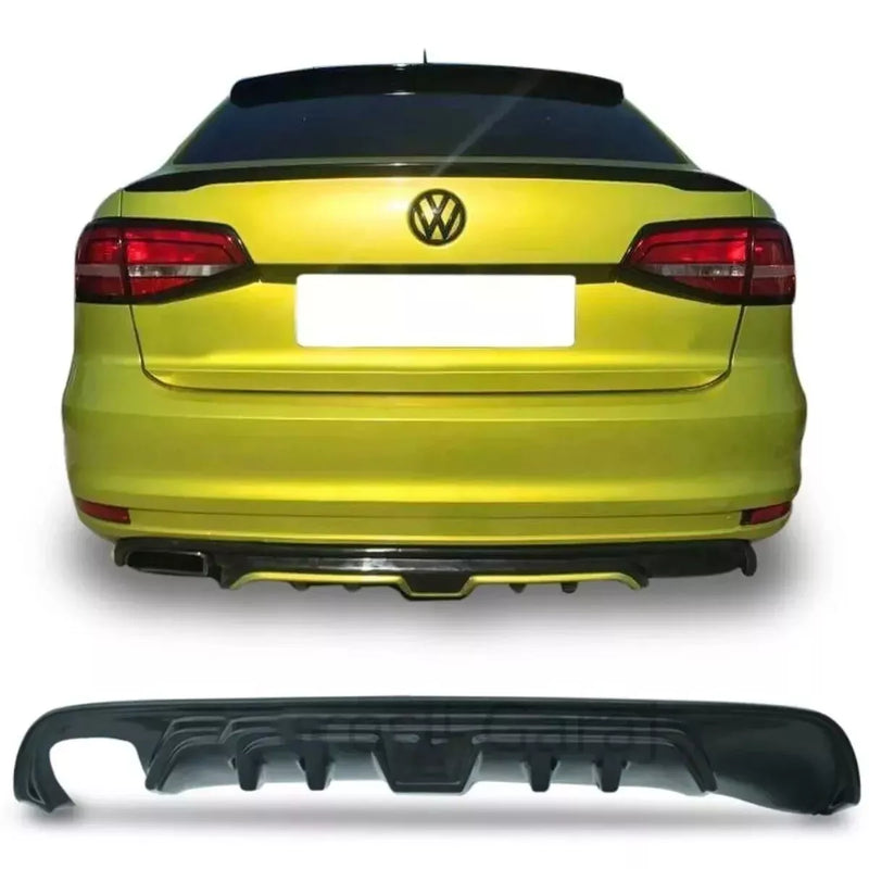VW Jetta Mk6 Gloss Black Rear Bumper Trunk Diffuser (2014-2018)