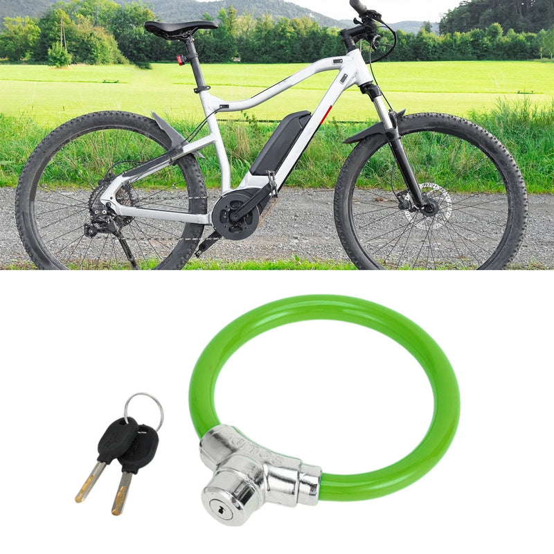 Bike - Green Portable 46cm Anti-Theft Bicycle Lock Mini Ring