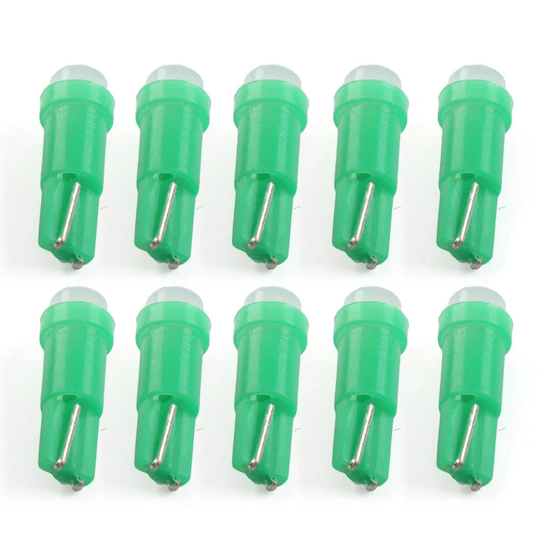 Car Instrument Lights 10 x T5 LED Green Dashboard Gauge Bulbs