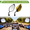 M10 Motorcycle Rear View Mirrors Leaf Shape Gold Tone Iron Plastic 1 Set