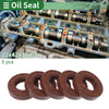 Oil Seal 22x42x10mm FKM Rubber Brown 5 Pcs