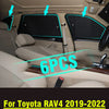 Toyota RAV4 6 x Side Window Camp Black Silver Privacy Sunshades (2019–2022)