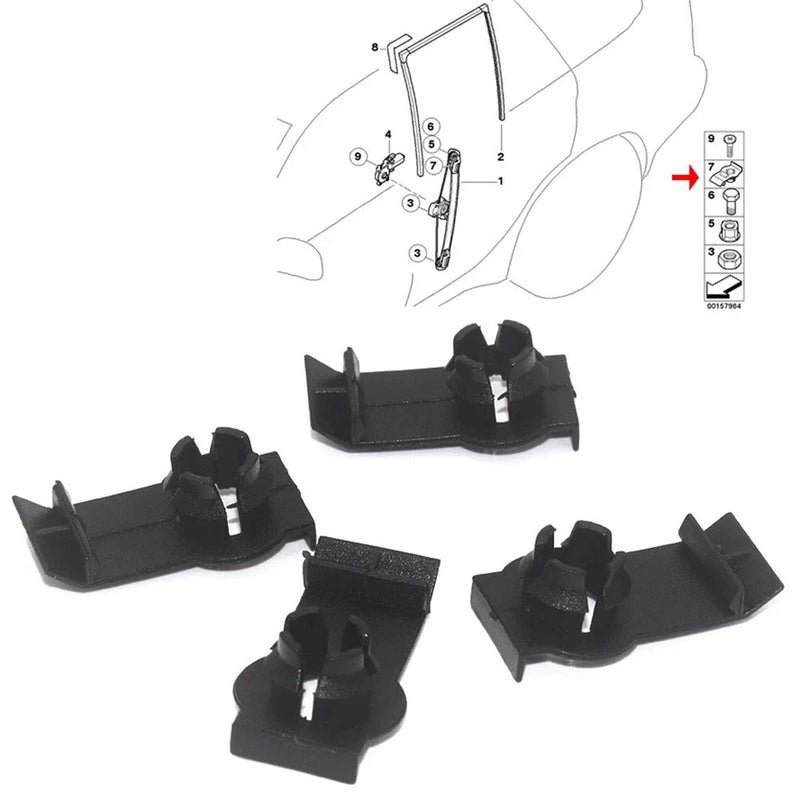BMW X5 4 x Front Window Regulator Clips (2000-2006)