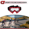Set Motorcycle Riding Goggles Transparent Lens Red Frame PC Cycling Sunglasses