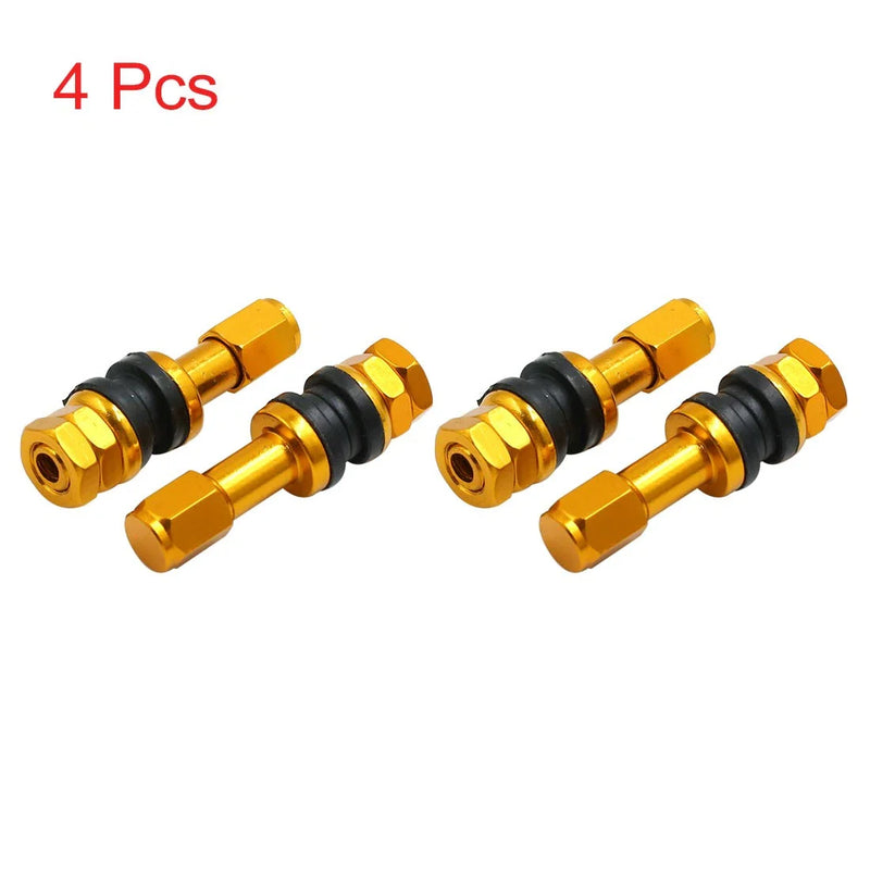 Car / Motorcycle Valve Stem / 4pcs / Gold Tone Bolt In Tubeless Wheel Tire