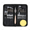 Watercolour Acrylic Oil Painting 19PCS Artist Paint Brushes Set