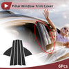 Honda Civic (1992-1995) Black 6 Pcs Car Door Pillar Window Trim