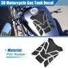 1 x Universal 3D Motorcycle Gas Tank Decal 7.68x5.63in Black Silver Tone