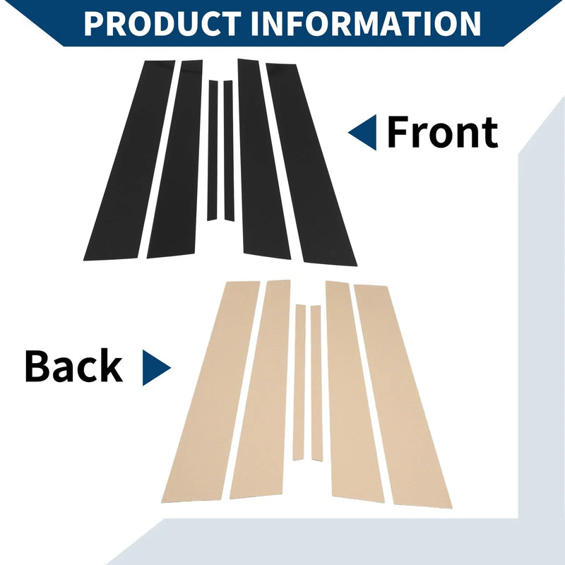 Acura TL Black 6 x Door Pillar Window Trim (2004-2008)