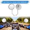 M10 Motorcycle Rear View Mirror Round Shape Handlebar Mirrors Chrome Silver Tone