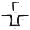 Harley Sportster Black Rise 14" 16" 18" 20" Hanger Handlebar