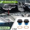Car Motorcycle Black Blue 2 x Copper Oil Drain Plug M18x1.5 with Gasket