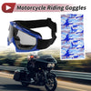 Set Motorcycle Riding Goggles Grey Lens Blue Frame PC Cycling Sunglasses