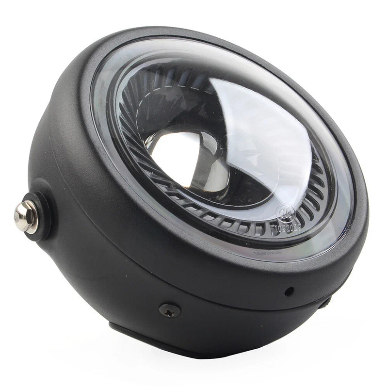 Motorcycle 5-3/4" Switchback White LED Halo DRL Angel Eye Headlight (N/A)