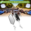 Motorcycle 2 x M8/M10 Rear View Mirror Polygonal Shape Black Silver Tone Plastic