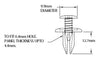 Kawasaki 10 x 6mm M6 Plastic Screw Rivet Scrivet Fairing Panel Clips