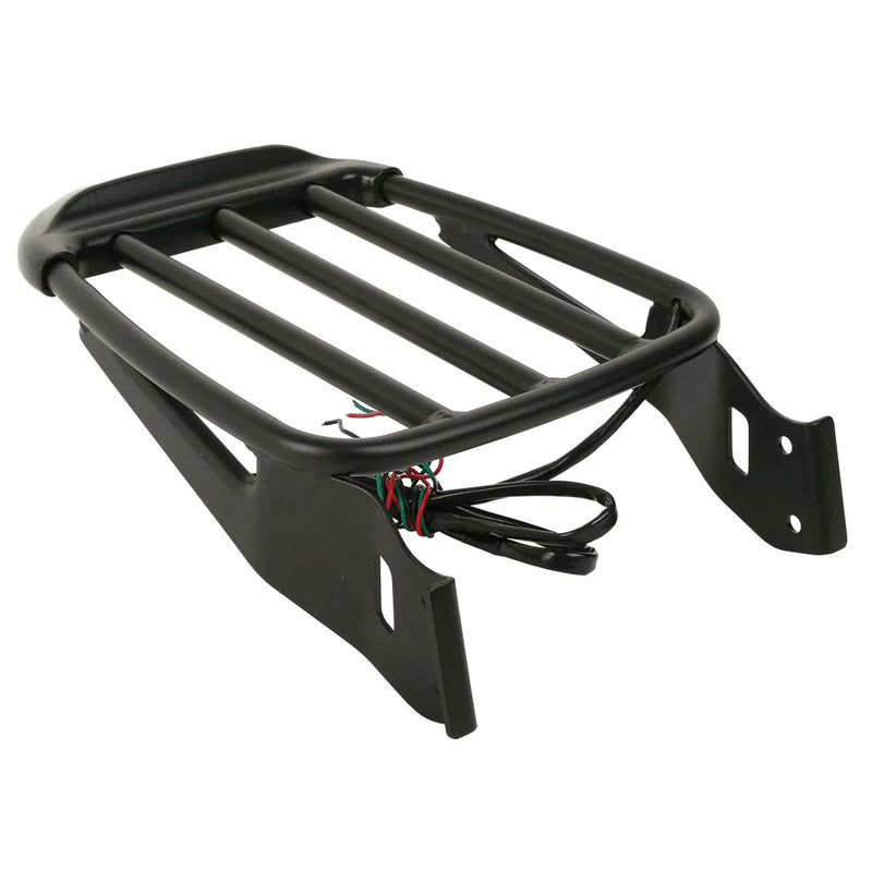 Harley Softail Black Two-Up Detachable Luggage Rack with LED Light (1984-2005)
