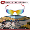 Set Motorcycle Riding Goggles Red Lens White Frame PC Cycling Sunglasses