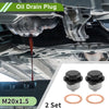 Car Motorcycle 2 x M20x1.5 Copper Oil Drain Plug W/ Gasket